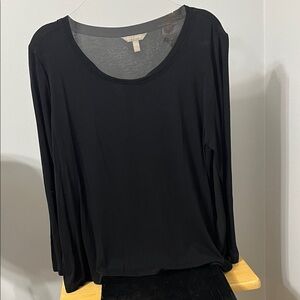 Banana Republic Black Long Sleeve Tee Large Petite